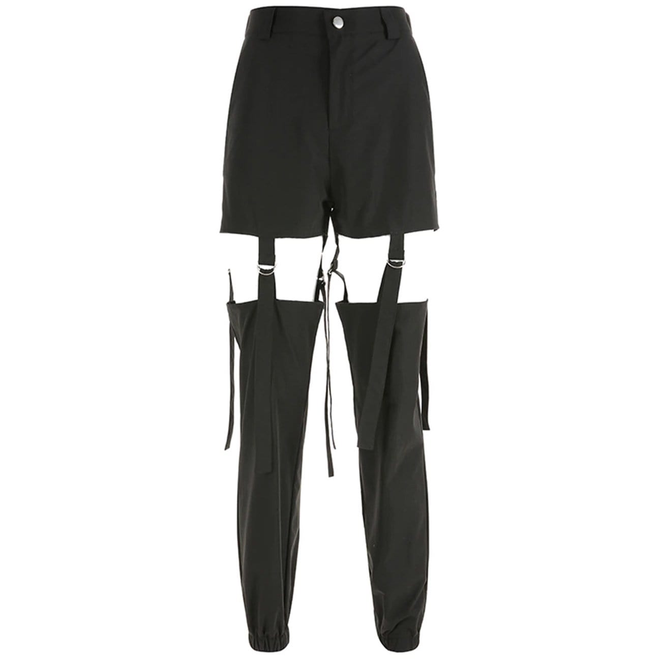WLS Function Punk Hollow Out Ribbons Pants