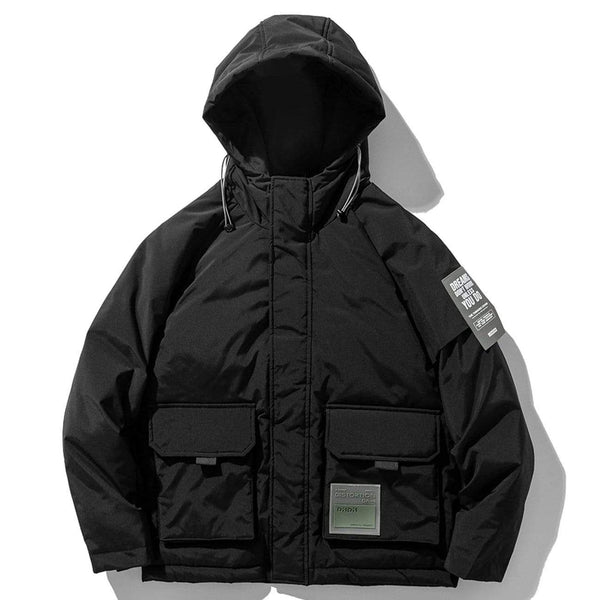 WLS Labeling Hooded Winter Down Coat