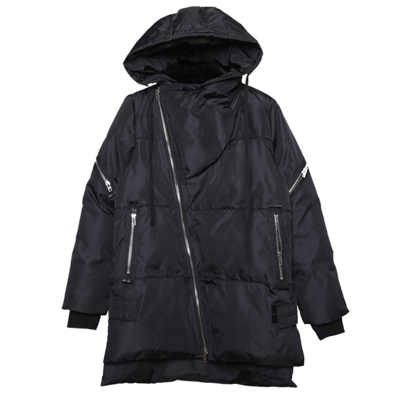 WLS Personalized Diagonal Zipper Winter Coat