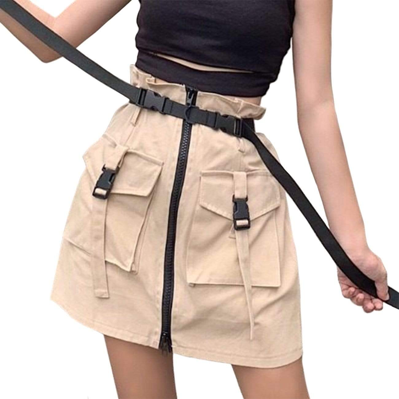 WLS Ribbons Pocket Zipper Cargo Skirt We Love Street