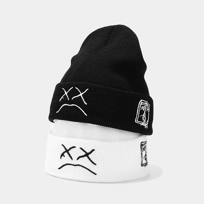 WLS Sad Face Knitted Beanies Cap