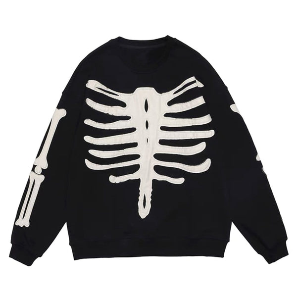 WLS Skeleton Patchwork Overisized Sweatshirt