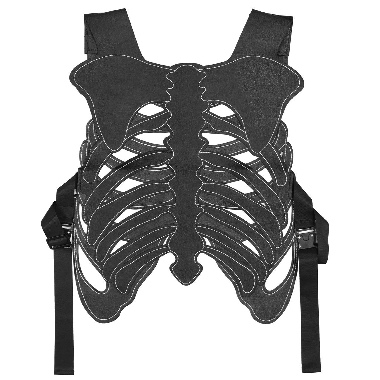 WLS Techwear Embroidery Skeleton Vest Jacket