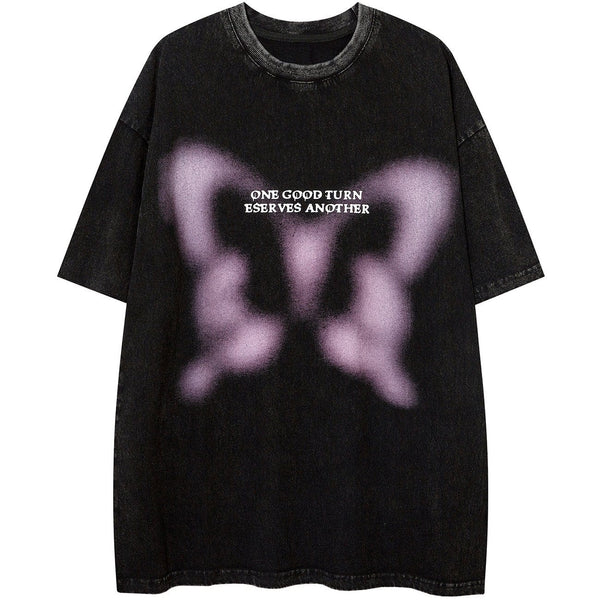 WLS Unreal Butterfly Washed Graphic Tee