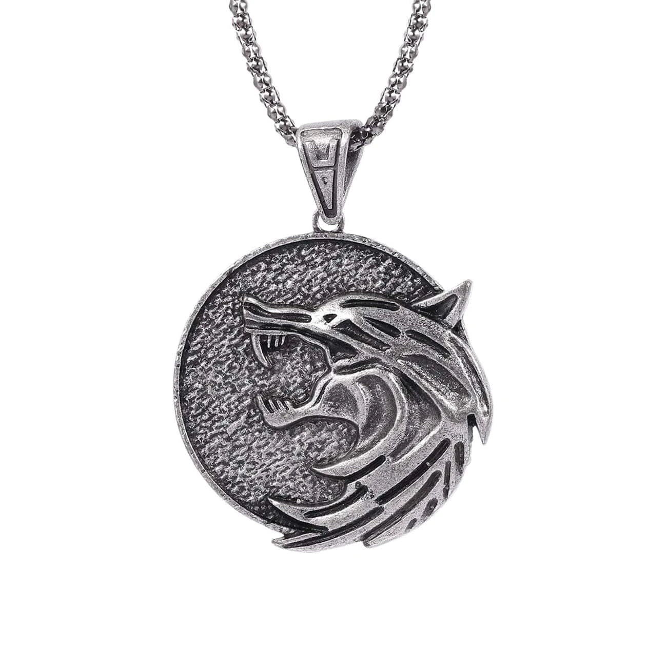 WLS Witcher Wolf Head Necklace