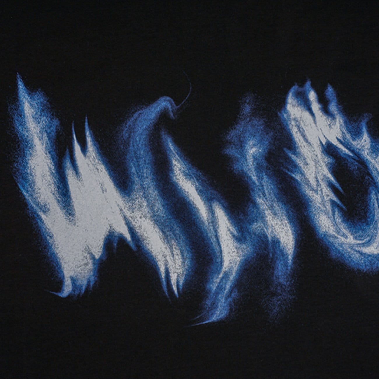 WLS Dark Blue Fire Flame Print Tee