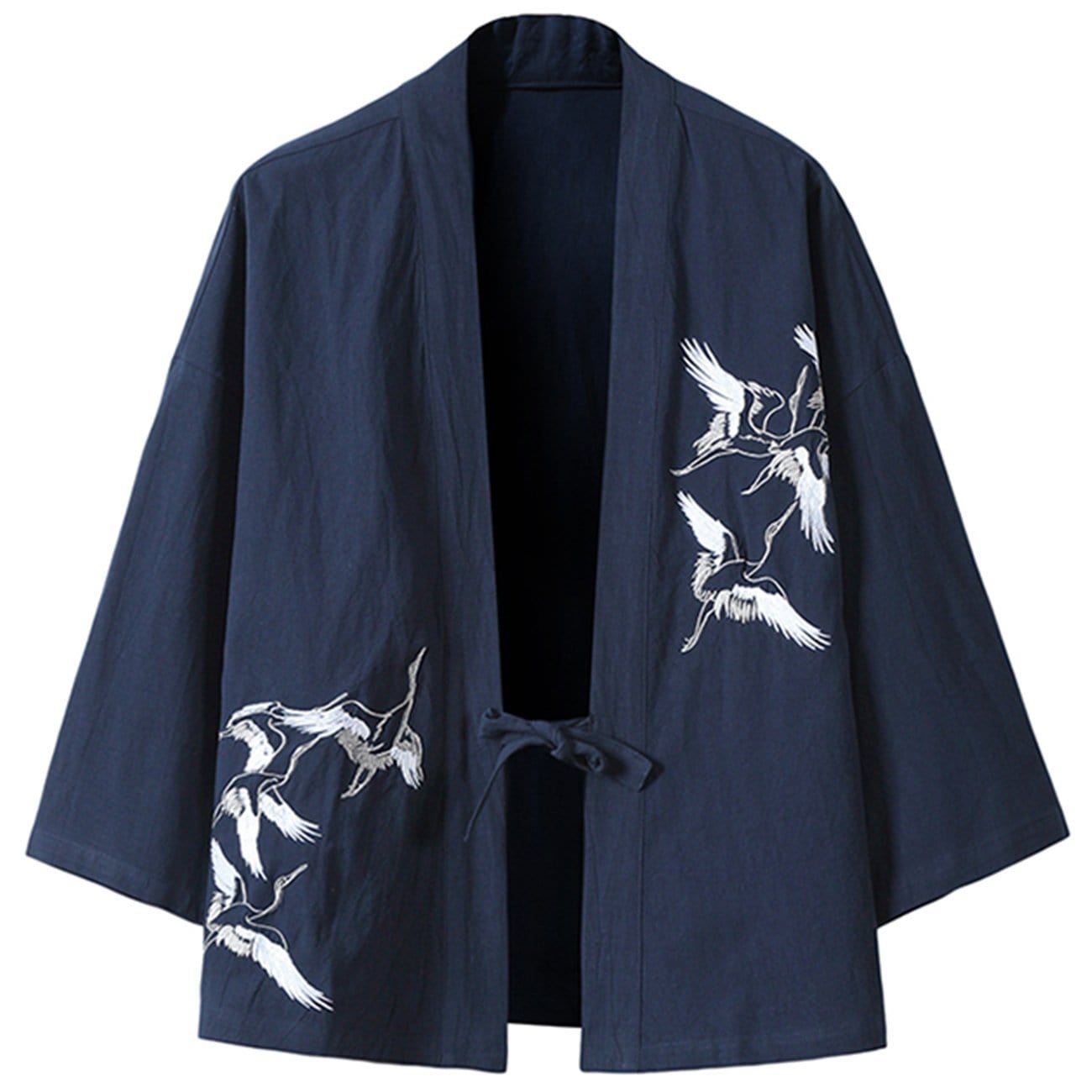 WLS Crane Embroidery Cardigan Kimono