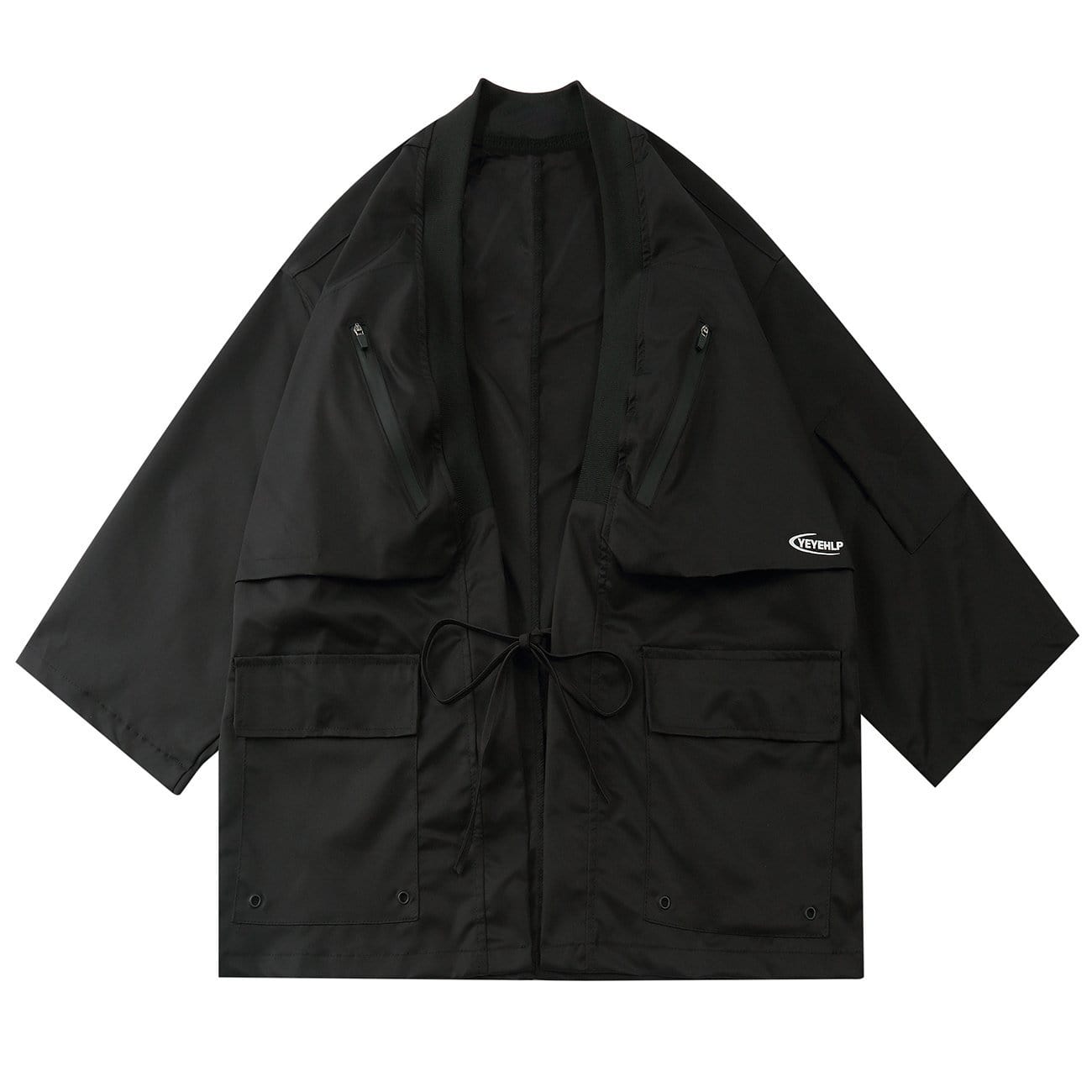 WLS Dark Functional Half Sleeve Multi-pocket Cardigan Jacket