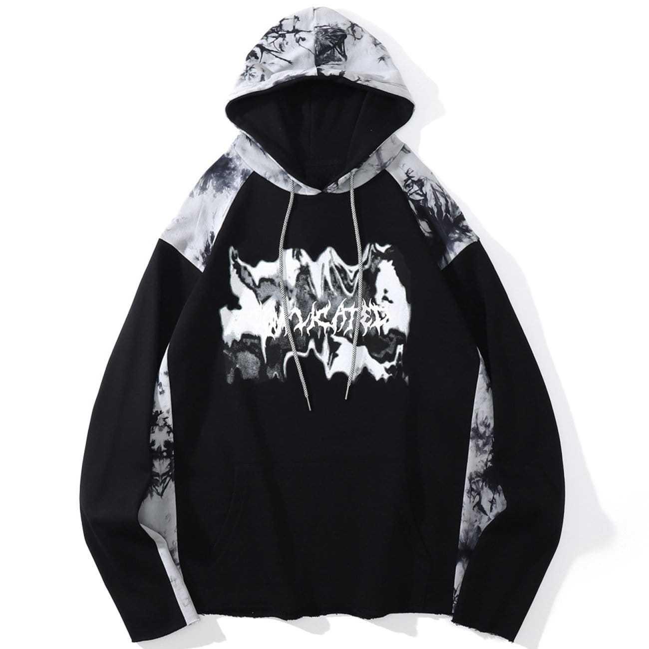 WLS Ink Tie-dye Stitching Oversized Washed Hoodie