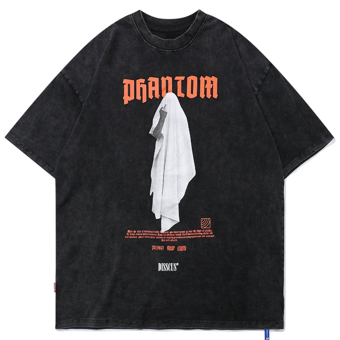 WLS Middle Finger Ghost Print Washed Tee