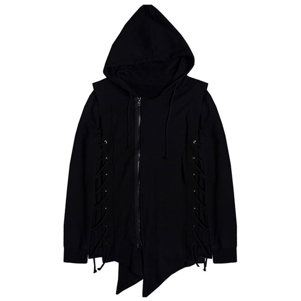 WLS Dark Irregular Zipper Straps Jacket