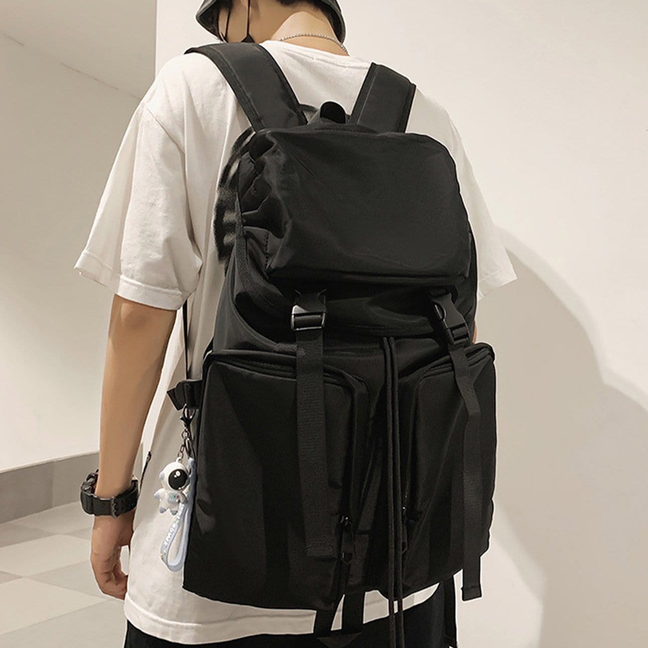 WLS Function Ribbons Buckle Nylon Backpack