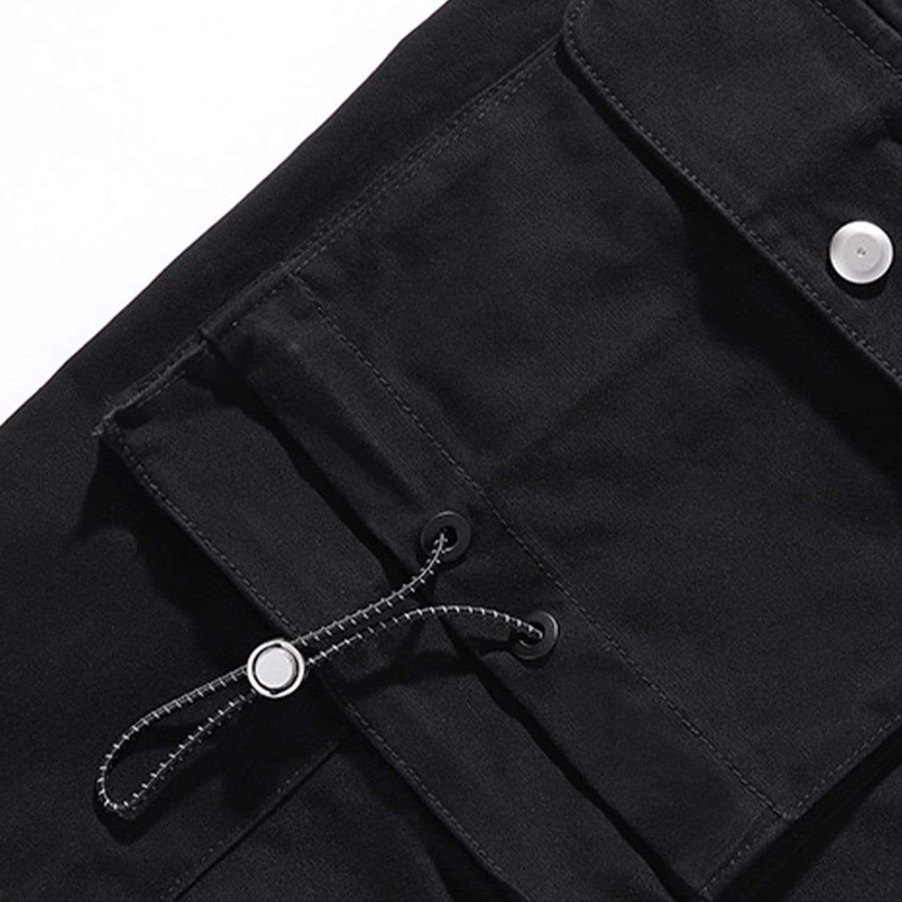 WLS Three-dimensional Zipper Pockets Cargo Pants