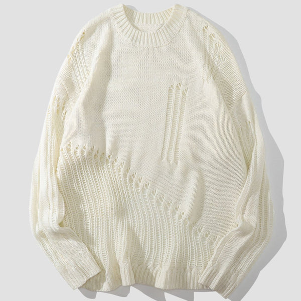 WLS Ripped Hole Knitted Sweater