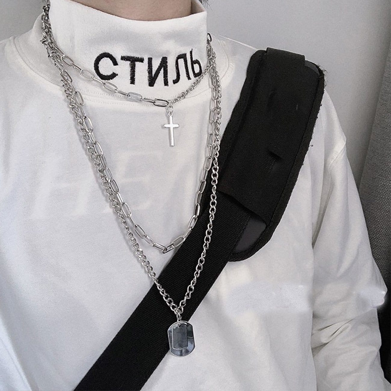 WLS Punk Multi-layer Cross Necklace