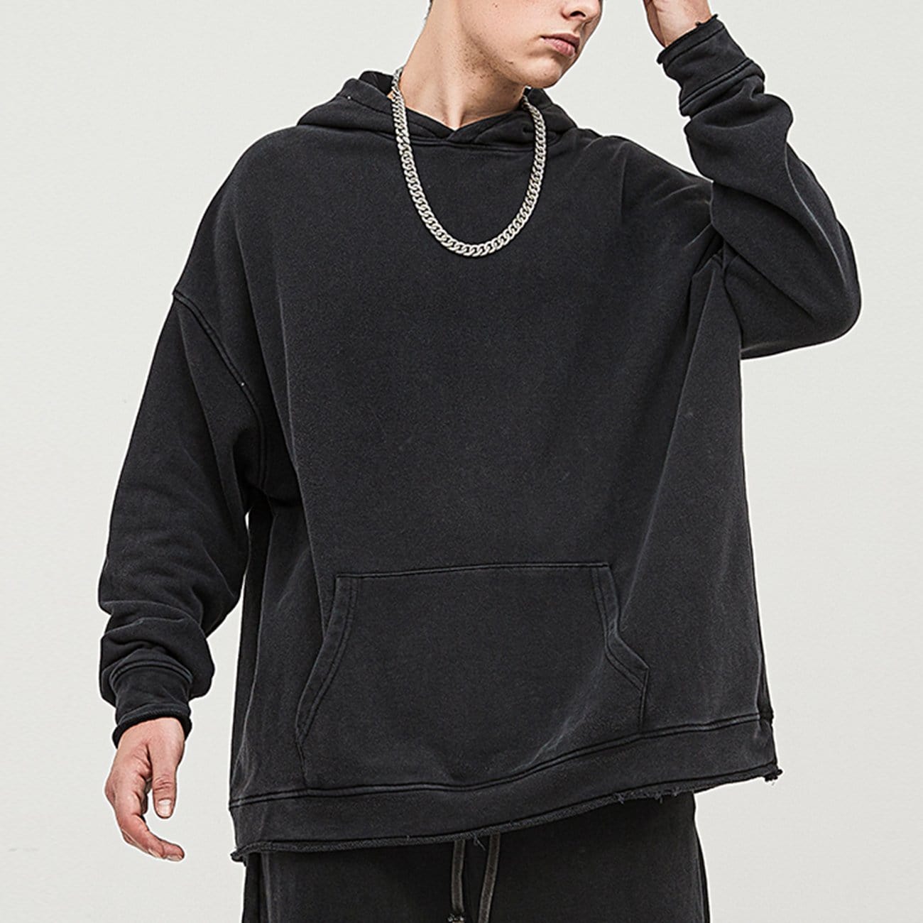 WLS Solid Color Washed Hoodie