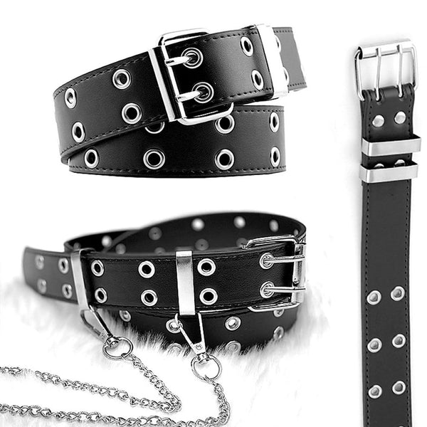 WLS Punk Chain PU Luxury Buckle Belt