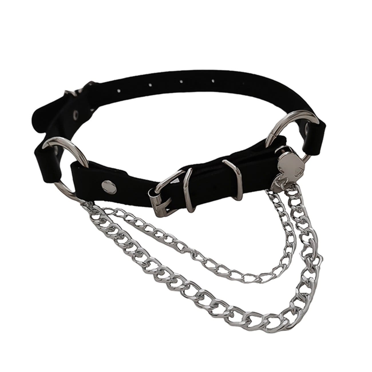 WLS Dark Love Chain PU Clavicle Chain Collars