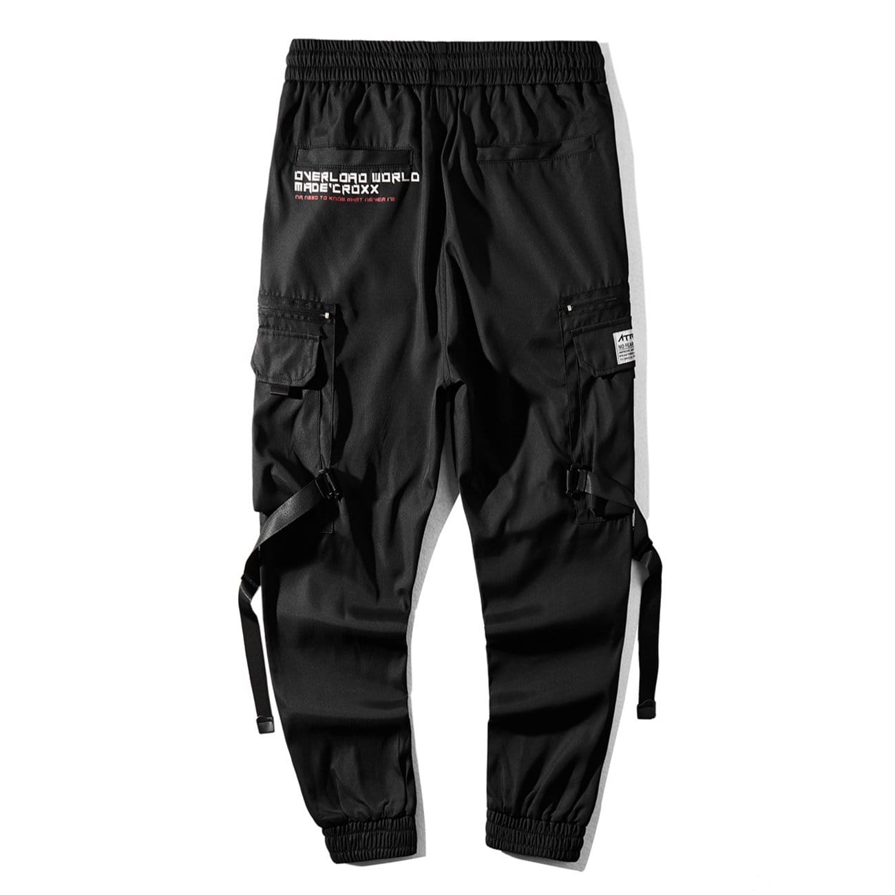 WLS Dark Combat Ribbons Zip Up Pockets Cargo Pants