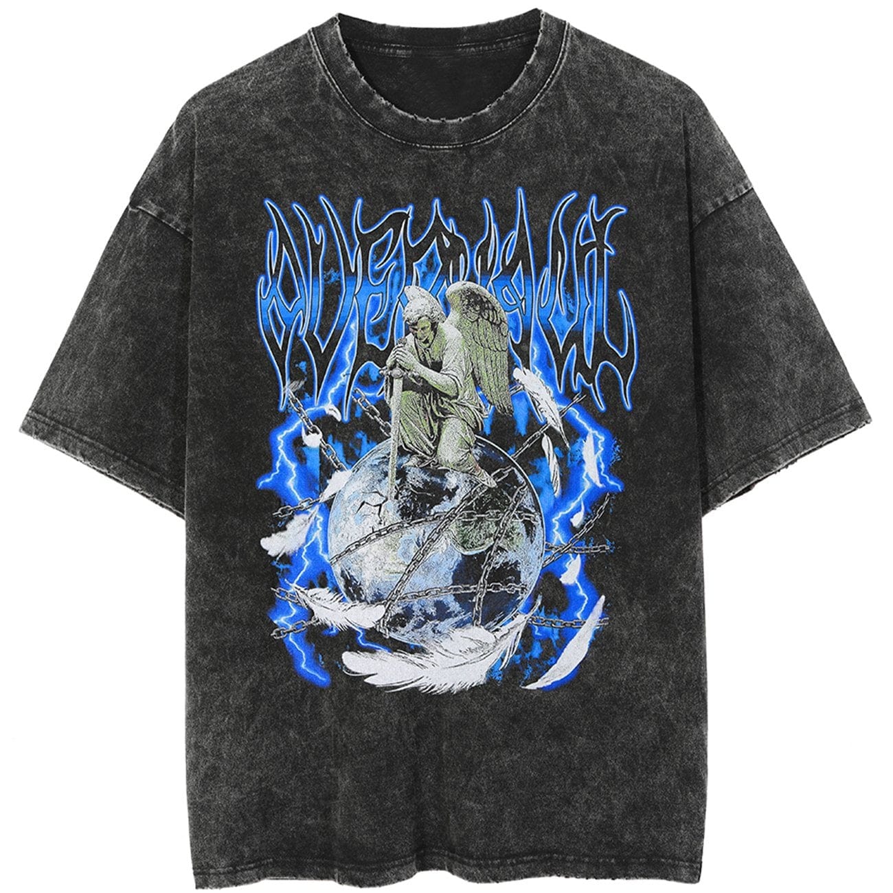 WLS Angel Crushes The Lock Earth Cotton Washed Graphic Tee