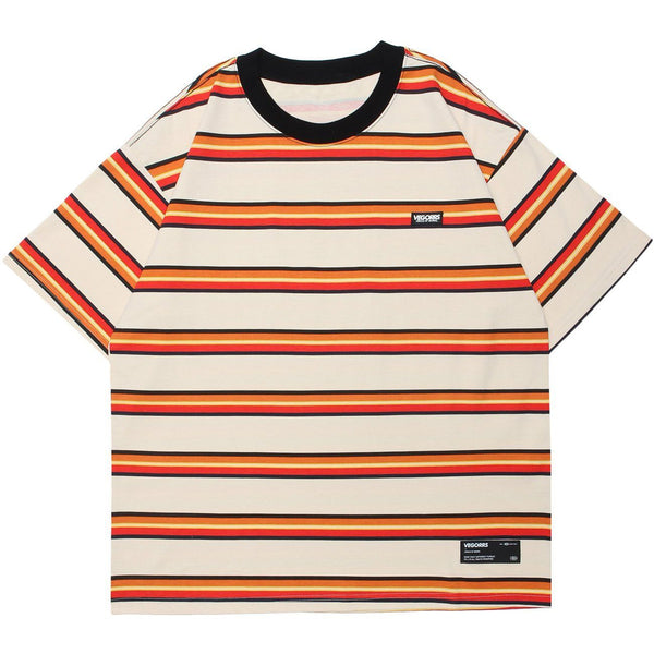 WLS Striped Bright Color Matching Tee