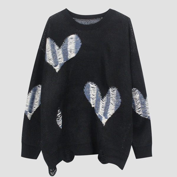 WLS Dark Love Ripped Knitted Sweater
