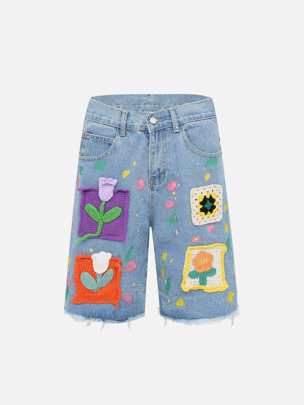 WLS Flowers Patchwork Shorts