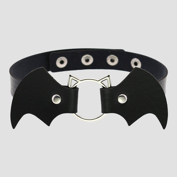 WLS Punk Bat Vampire PU Necklace