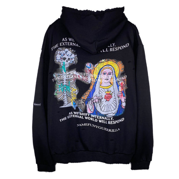 WLS Our Lady of The Skull Print Hoodie