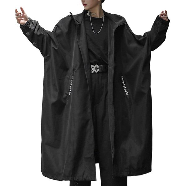 WLS Dark Print Wizard Cloak Mid-length Oversized Jacket