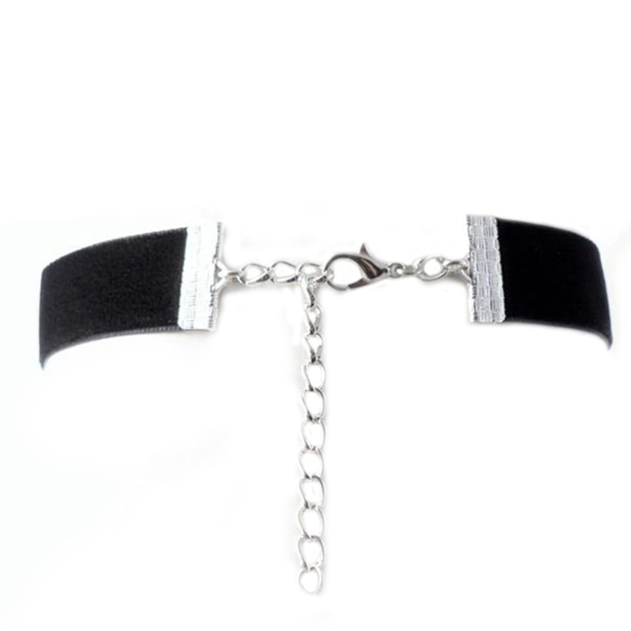 WLS Punk Black Velvet Neckband Collar Necklace