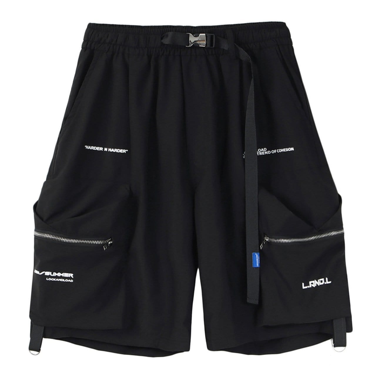 WLS Function Belt Zipper Pockets Shorts