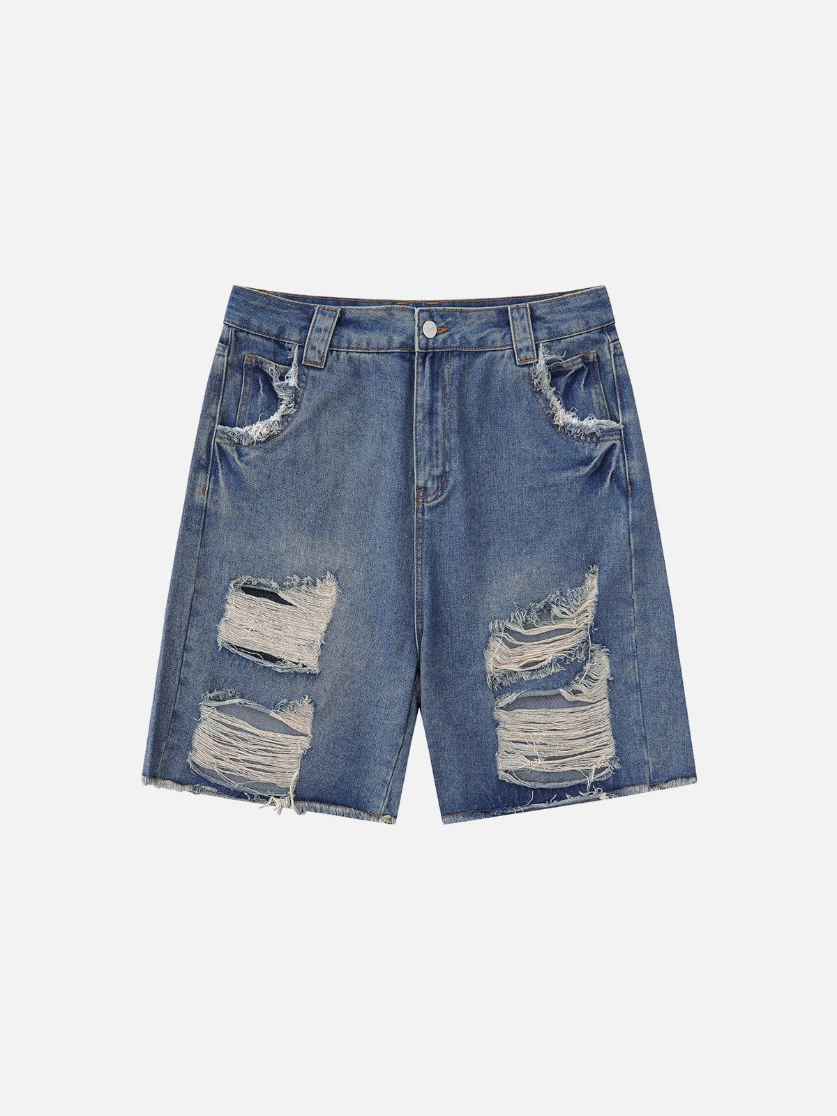 We Love Street  Distressed Vintage Ripped Denim Shorts