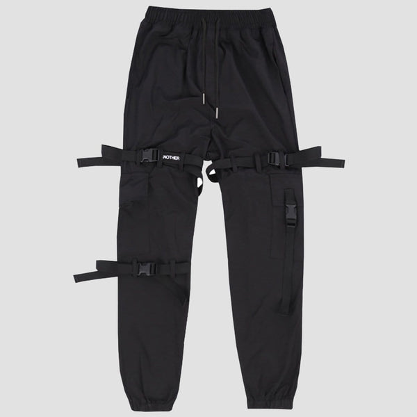WLS Techwear Multi Pockets Ribbons Cargo Pants