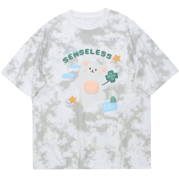 WLS Cartoon Bear Foam Printing Tee