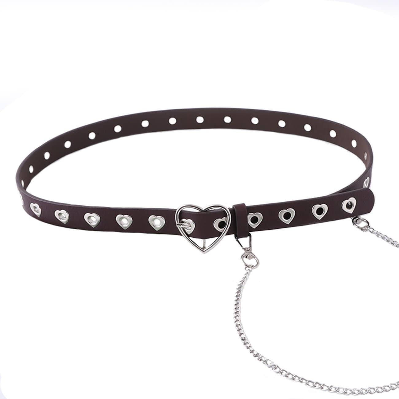 WLS Punk Love Heart Hollow Out Chain Belt
