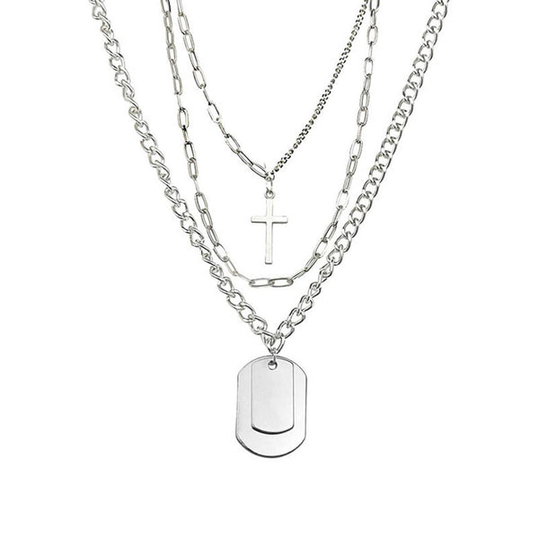 WLS Punk Multi-layer Cross Necklace