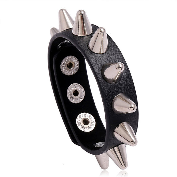 WLS Punk Personality Spiked  Leather Bracelet