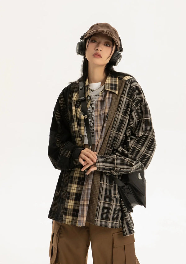 WLS COOSRETRO Spliced Patchwork Flannel