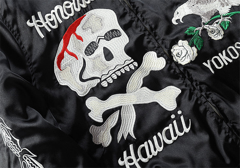 "Skull" Embroidered Bomber Jacket