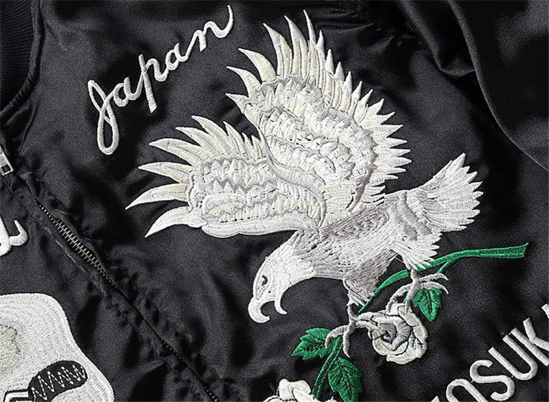 "Skull" Embroidered Bomber Jacket