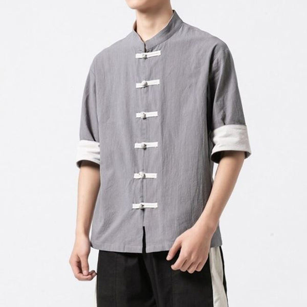 WLS Miyako Short Sleeve Cardi-Shirt Gray