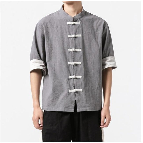 WLS Miyako Short Sleeve Cardi-Shirt Gray