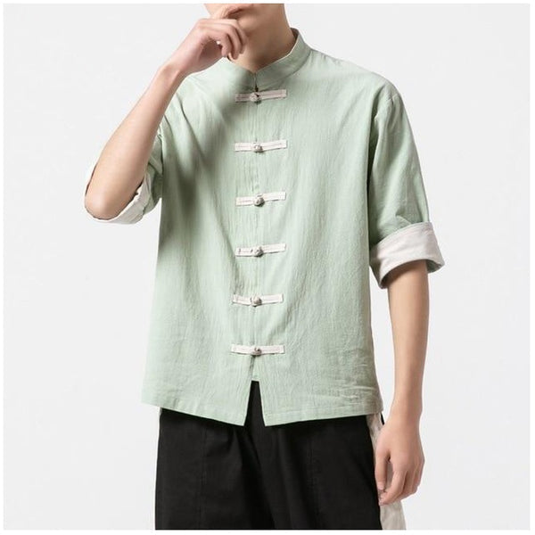 WLS Miyako Short Sleeve Cardi-Shirt Light Green
