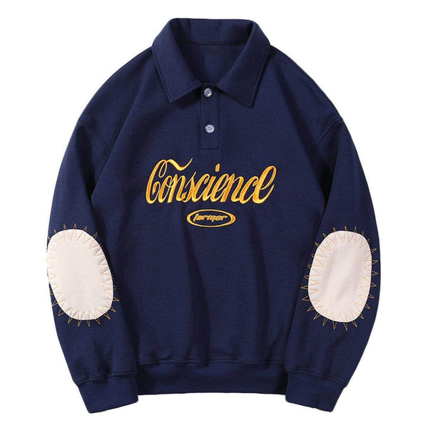 WLS Embroidered Letters Conscience Soft Cotton Sweatshirt