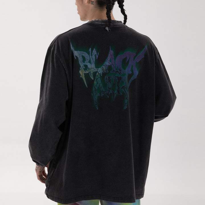 WLS Printed Dark T Oversize Soft Cotton Sweatshirt
