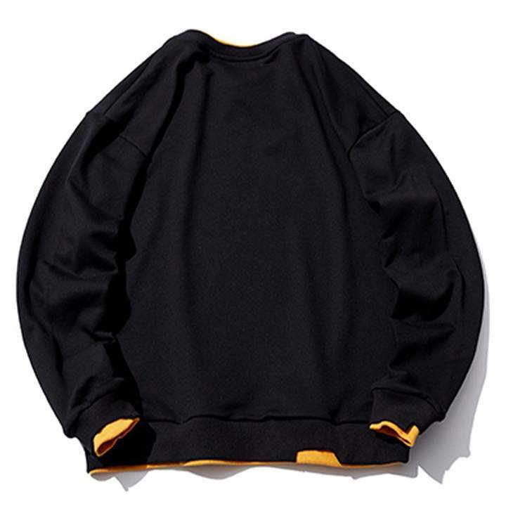 WLS Retro Printed Dopefish Vintage Ripped Fake Two Pieces Sweatshirt