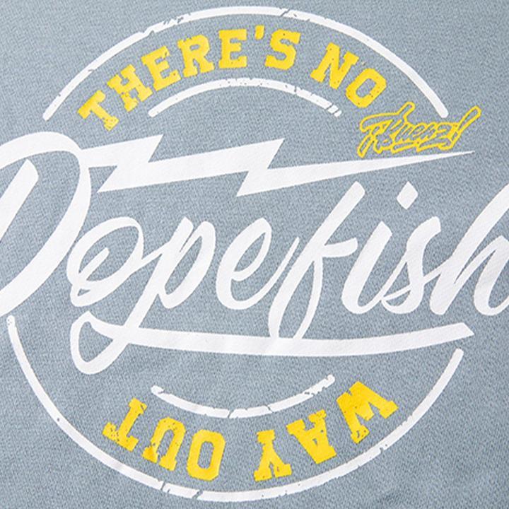 WLS Retro Printed Dopefish Vintage Ripped Fake Two Pieces Sweatshirt