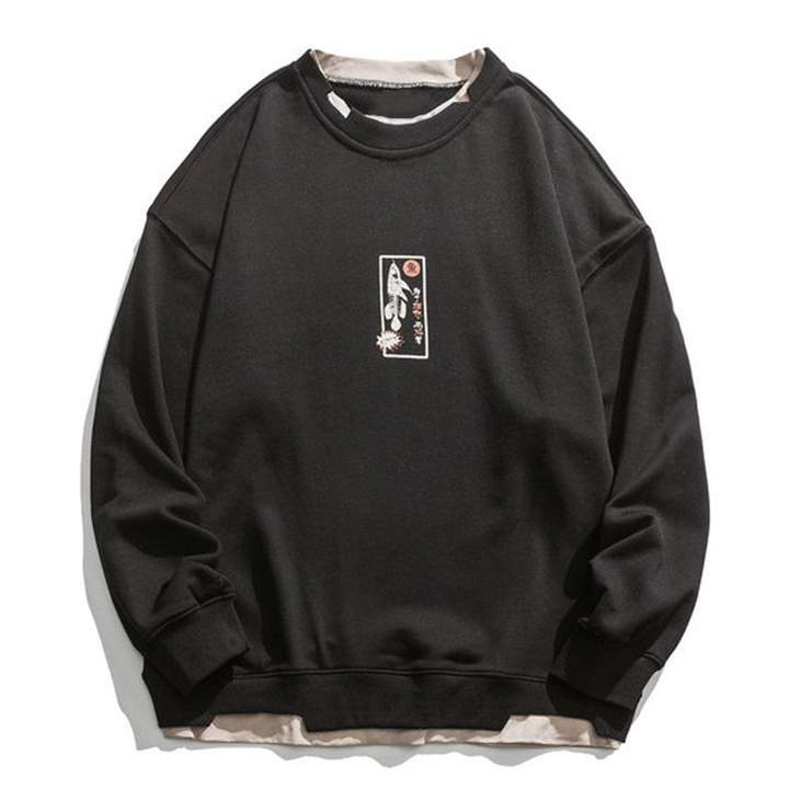WLS Two-piece Printed Round Collar Sweatshirt