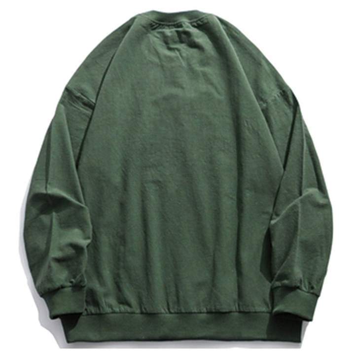 WLS Printed Letter Pattern Rounded Collar Soft Cotton Sweatshirt